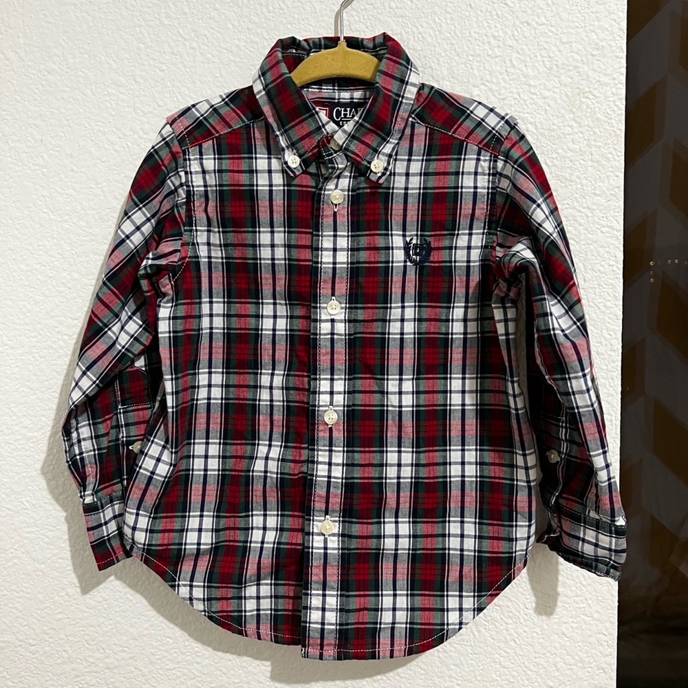 Tartan Christmas holiday button shirt